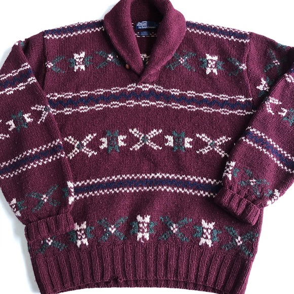 Polo Ralph Lauren Navajo Sweater Hand Knit Large - Picture 2 of 4